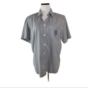 ALFRED DUNNER Gray White Checked Blouse Size 16